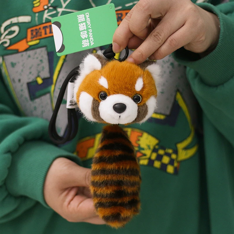 正版可爱拉伸小熊猫毛绒玩具小挂件萌背包挂饰成都基地同款品质好