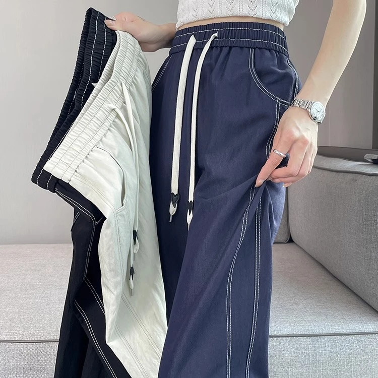 简约新款高腰洗水棉软牛仔2025新款垂感休闲舒适百搭女裤