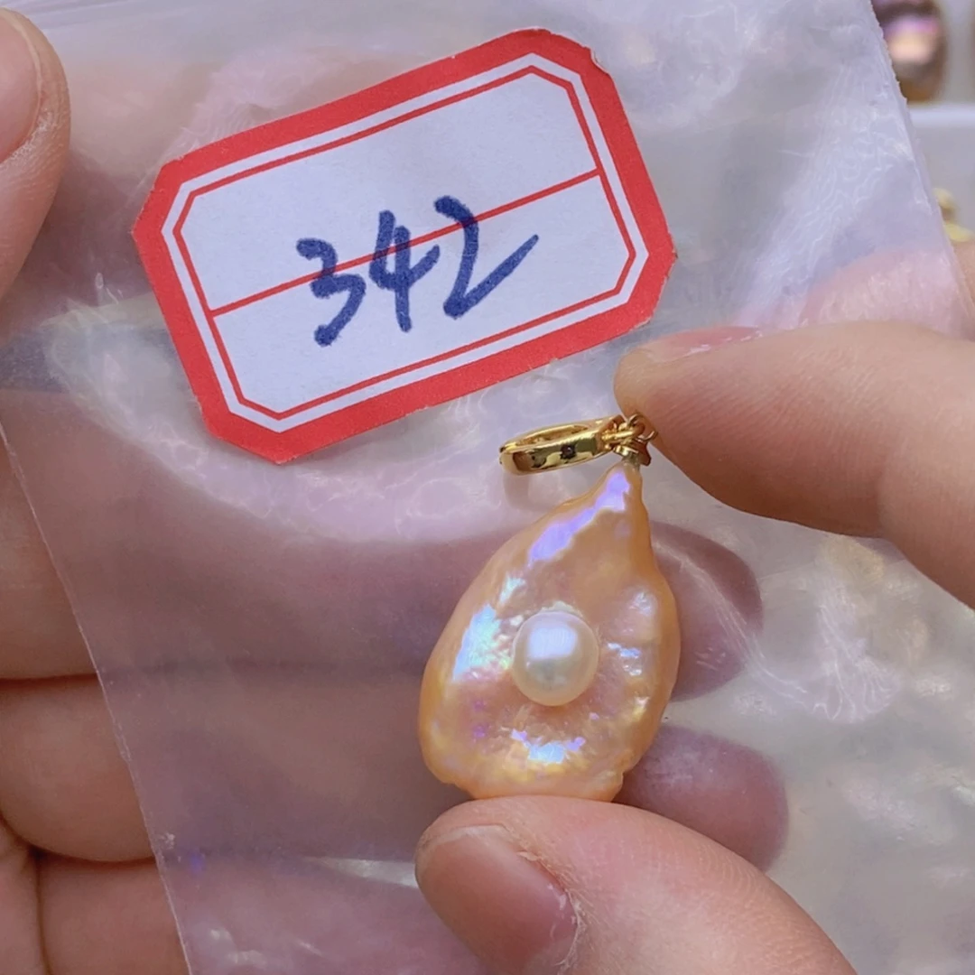 淡水珍珠银S925镶嵌吊坠(赠链)