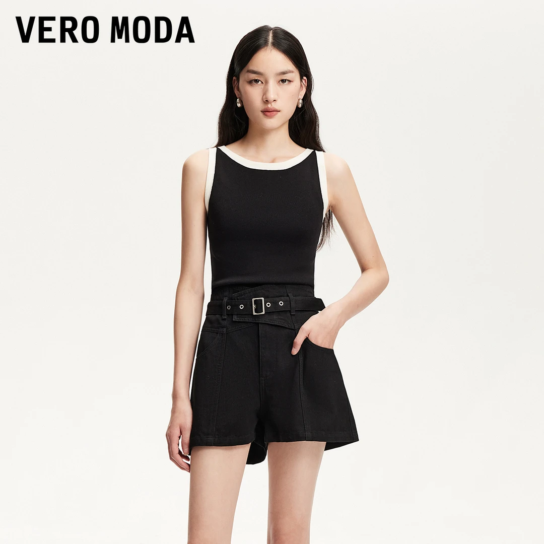 Vero Moda短裤女2025夏日穿搭高腰腰带设计短裤时尚百搭325243003