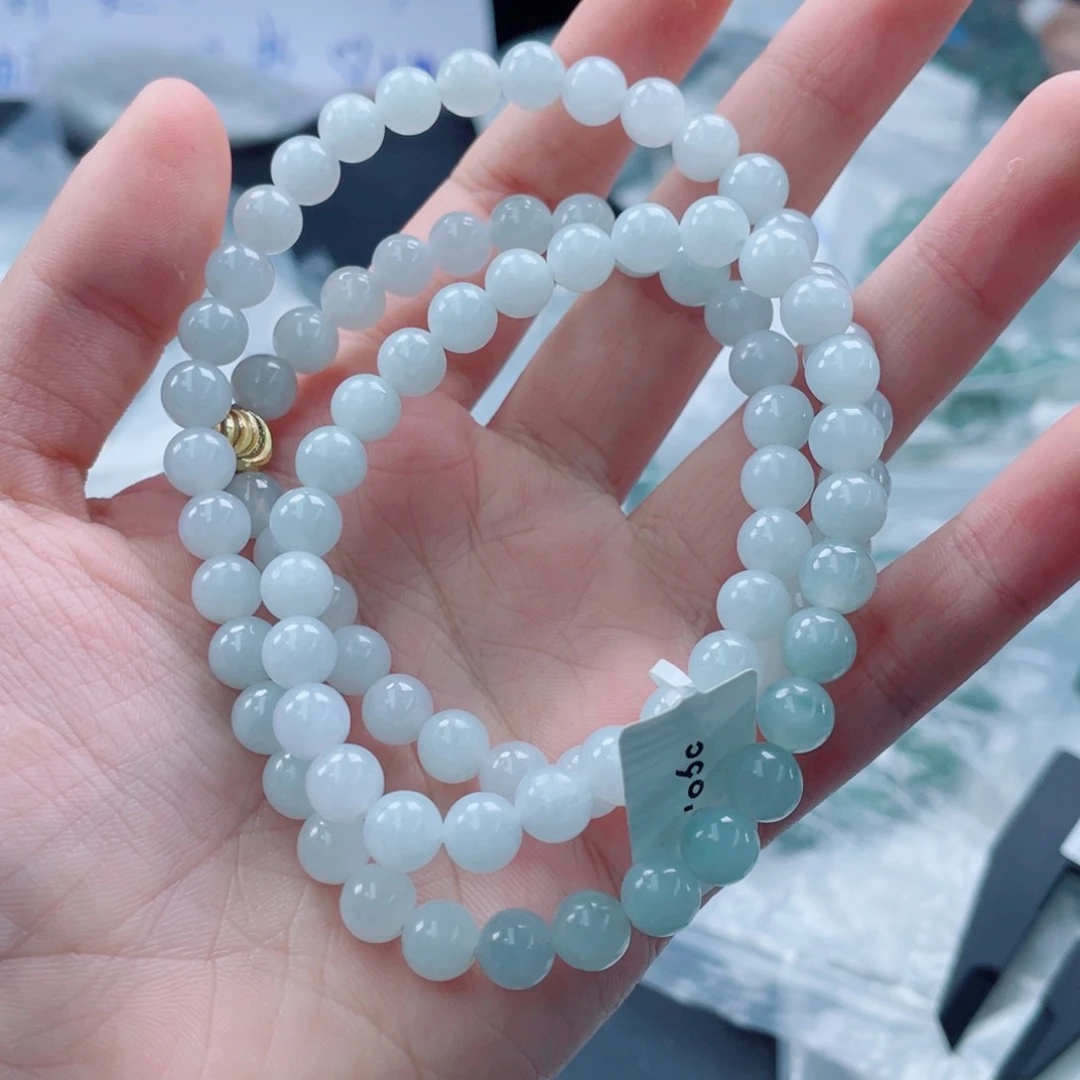 未镶嵌定制翡翠珠串7.2