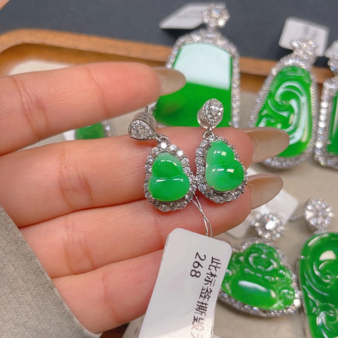 翡翠银S925镶嵌挂件