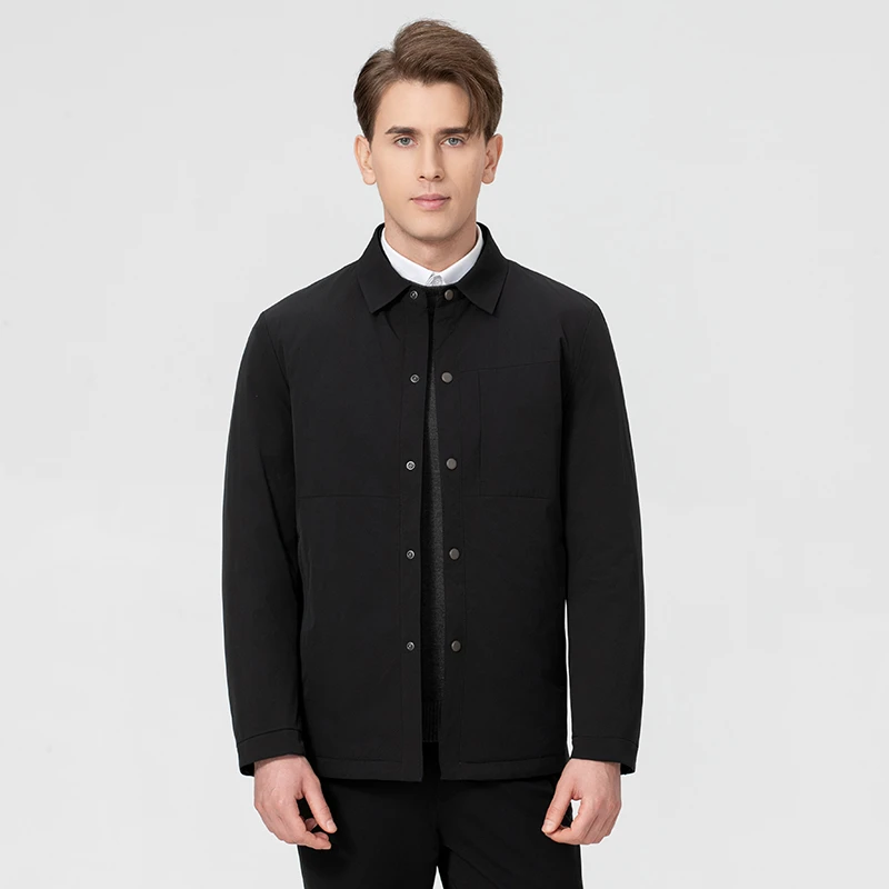 轻薄羽绒服男款经典商务翻领百塔夹克鹅绒羽绒服
