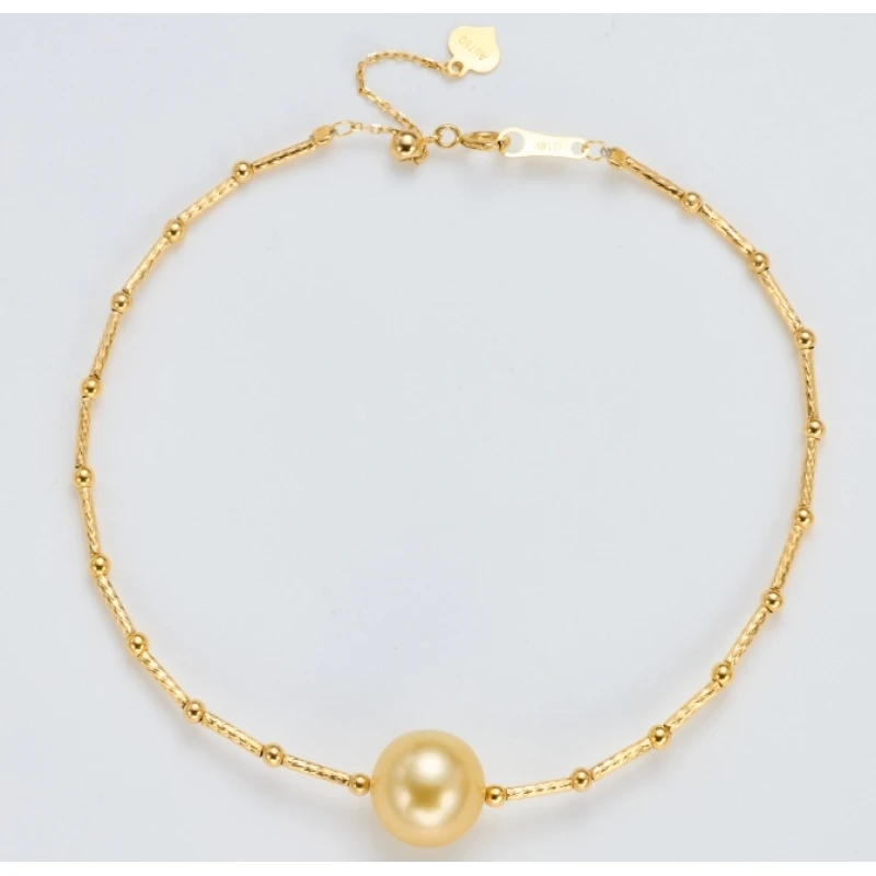 阁主珠宝天然18K金海水南洋金珠珍珠手链【多样性发其一】【多样