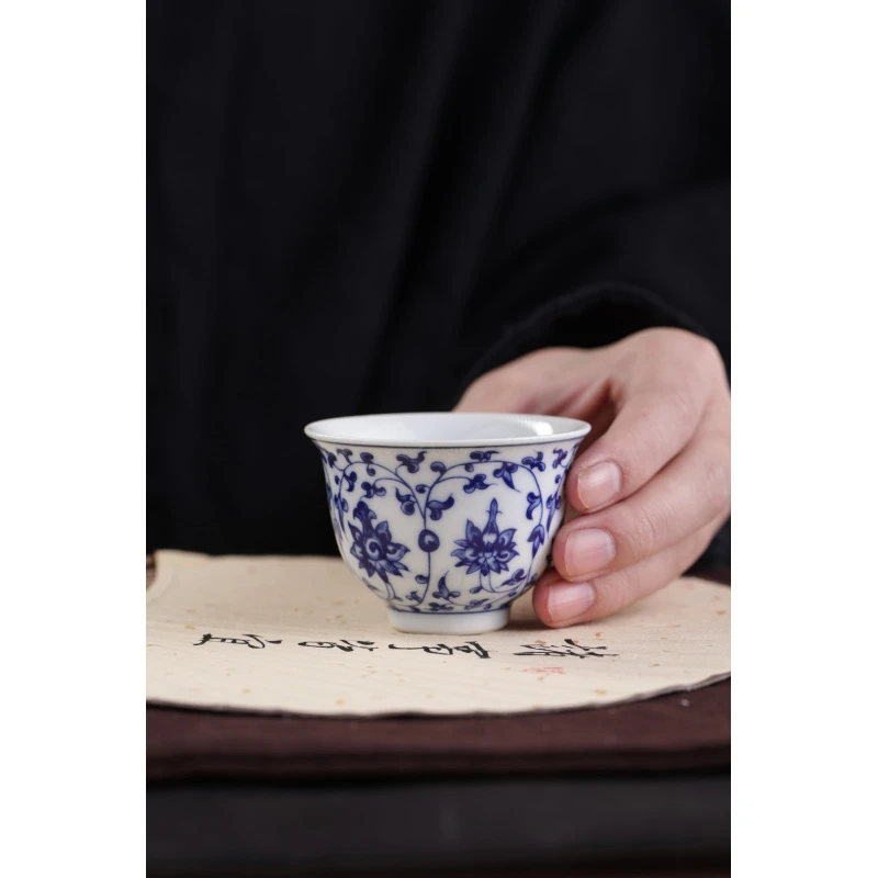 （越记窑）泥谷堂-新款缠枝莲客杯