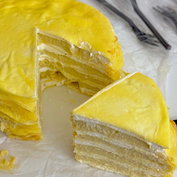 焙尔妈妈榴莲芒果罐子千层蛋糕动物奶油新鲜果肉下午茶甜点