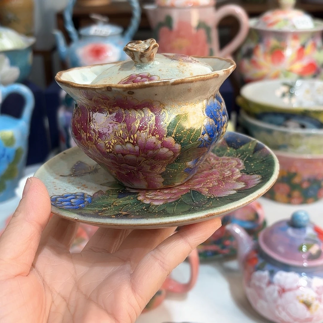 景德镇手绘高温釉下彩陶瓷茶具