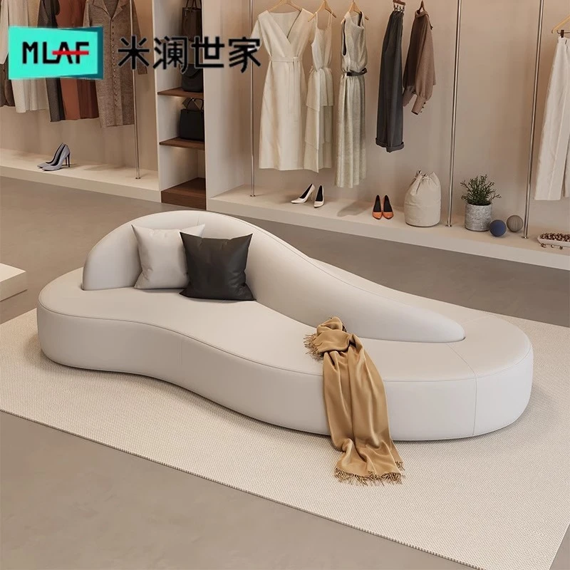 设计师双面弧形沙发免洗猫抓皮服装店小户型店铺美容院服装店沙发