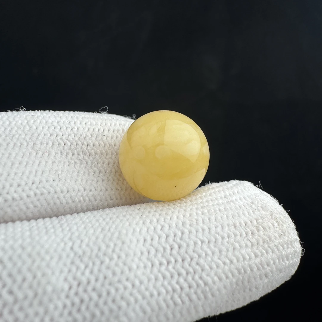 D4307天然蜜蜡 瑕疵特价圆珠13.1mm支持复检假一罚十