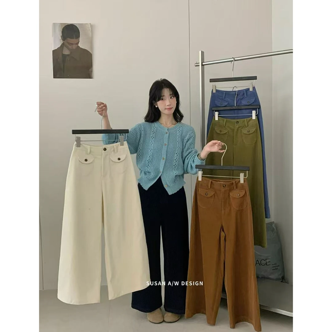 susan@ds291 韩系日常百搭双口袋灯芯绒休闲裤（S裤长94左右）12-9