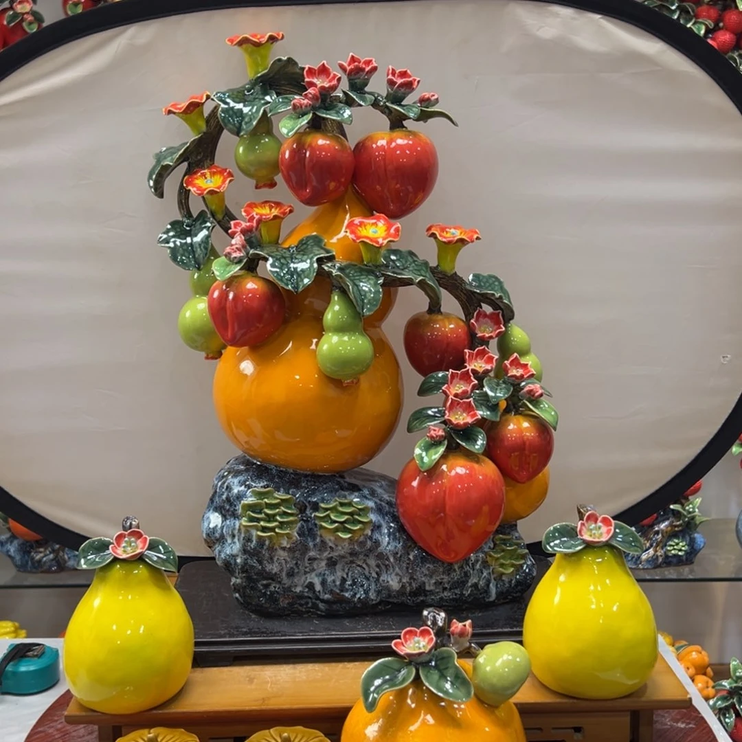 陶瓷福禄寿喜送橘子柚子柿子