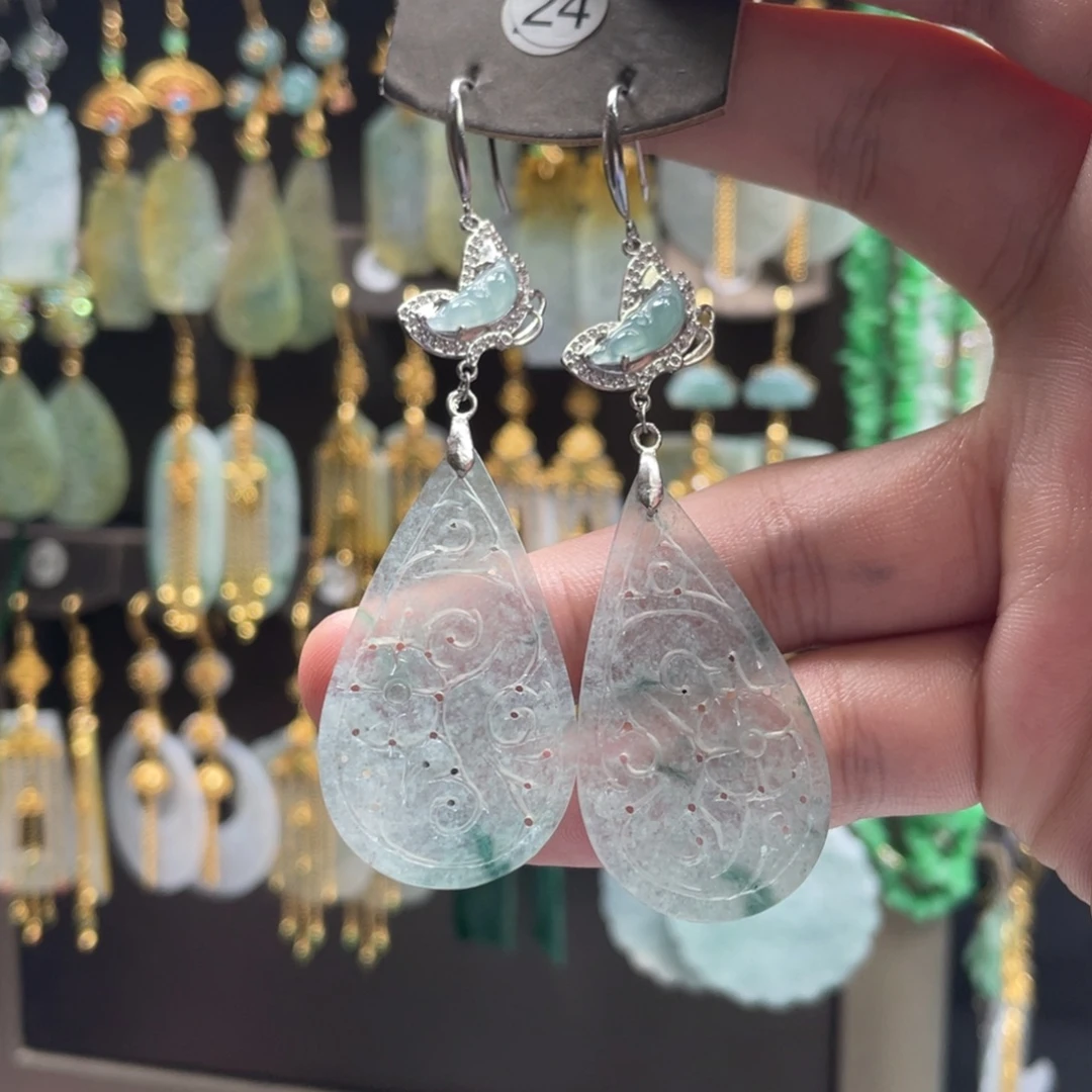 翡翠未镶嵌耳饰翡翠