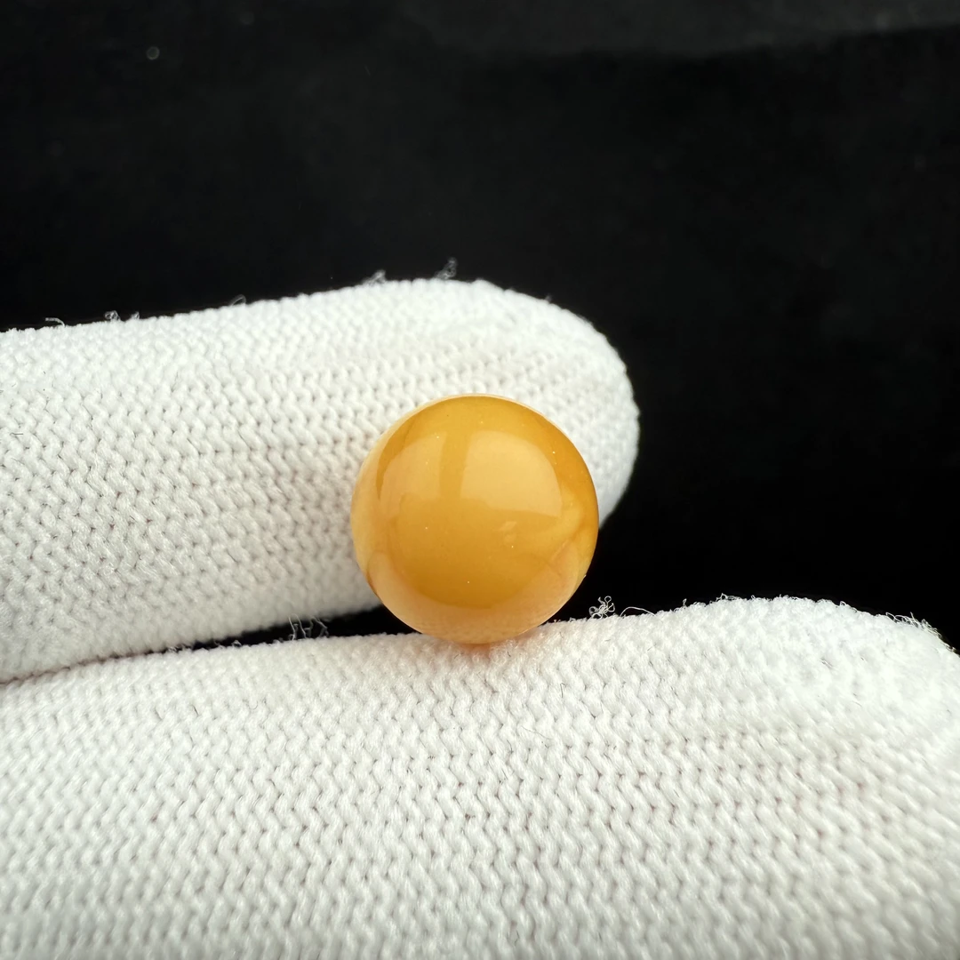 A6231天然原矿俄料蜜蜡鸡油红圆珠11.2mm支持复检假一罚十