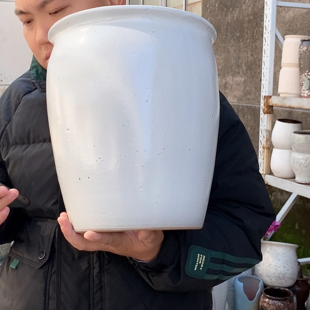紫砂花盆口25高31瑕疵