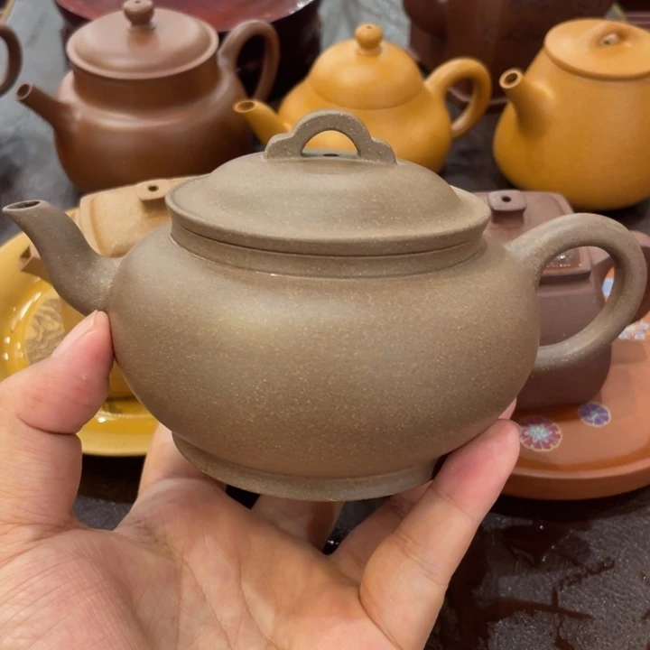 心***付茶壶紫砂老清灰段220cc