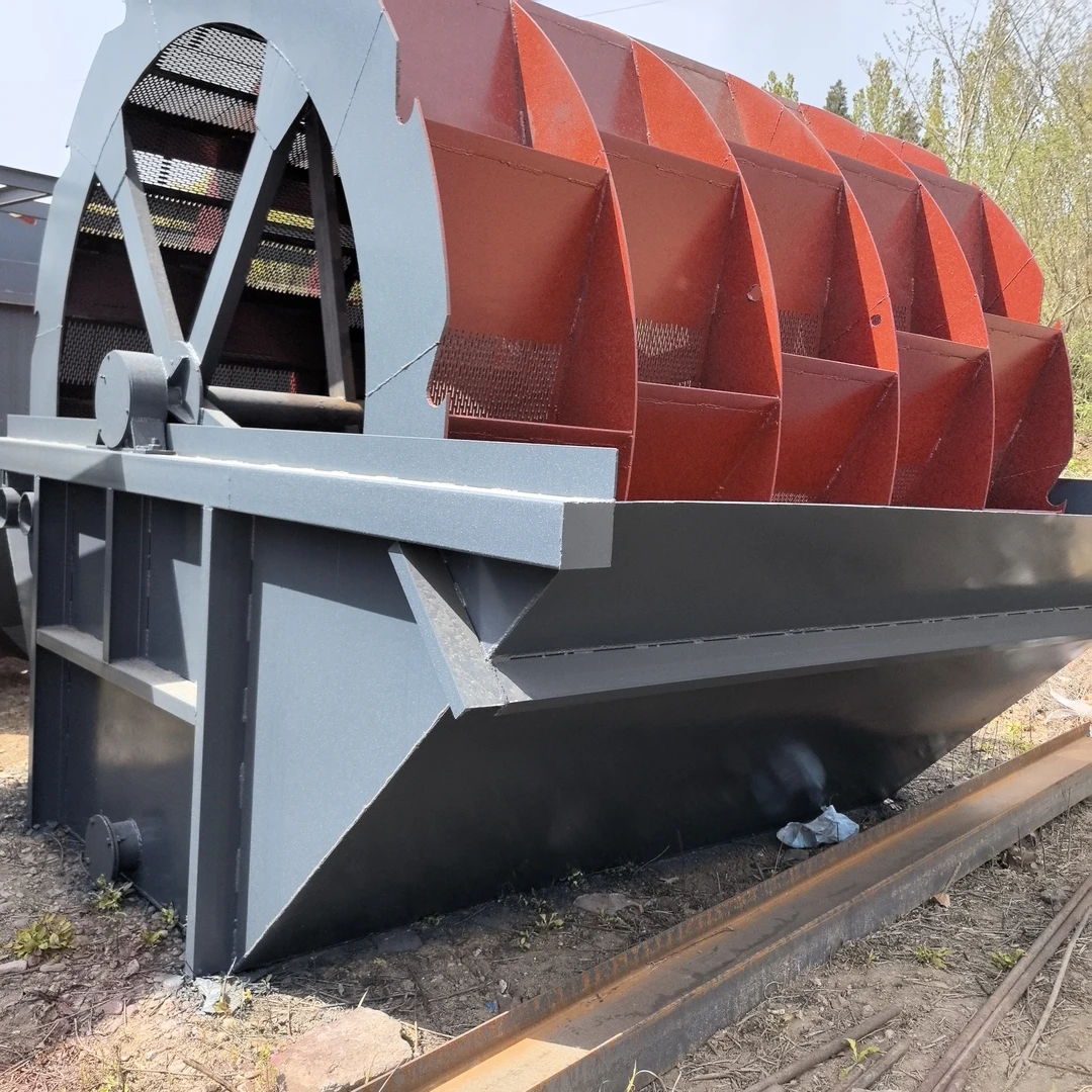 大型轮式洗沙机，用于大产量的沙石清洗