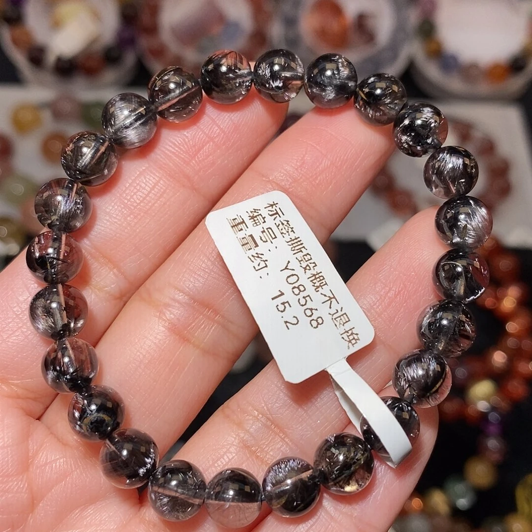 未镶嵌手链水晶F黑银钛7.9