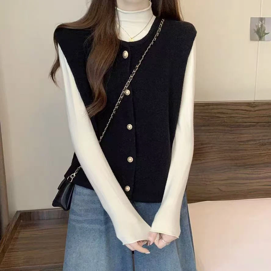 秋冬马甲韩版学院风针织外穿百搭显瘦2025新款韩范开衫女短款上衣