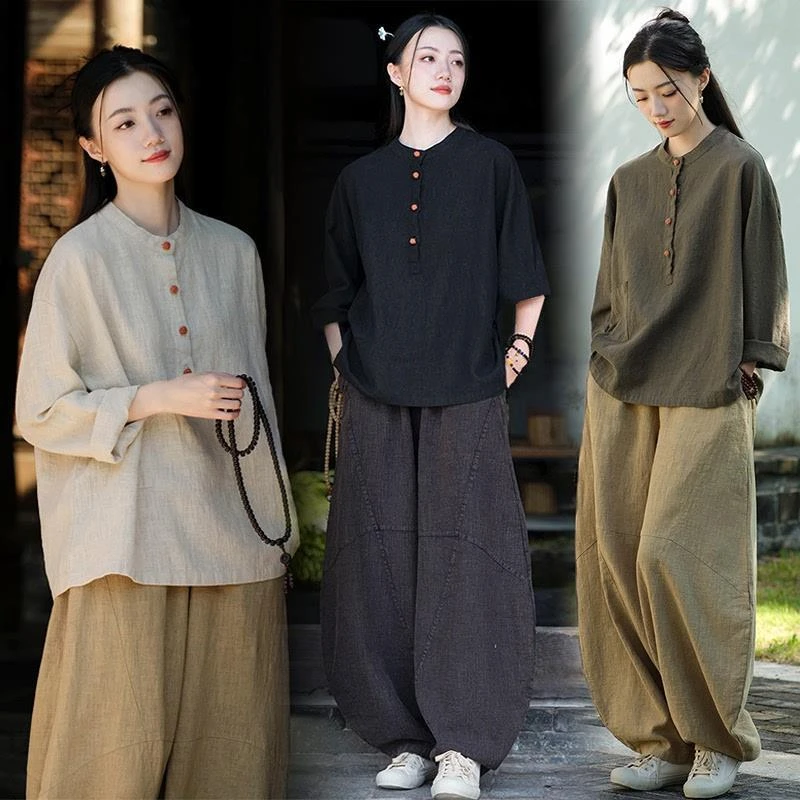 太极服2025新款练功服女款男道士服武术表演服装八段锦太极拳裤
