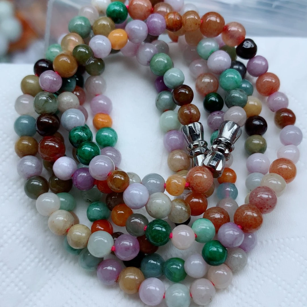 翡翠未镶嵌项链珠子批发