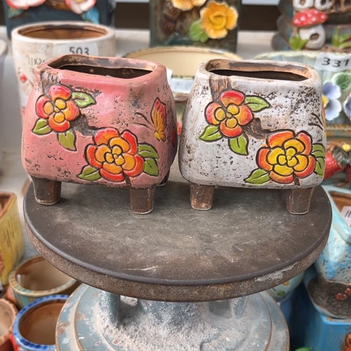 紫砂花盆粗陶材质多肉花盆