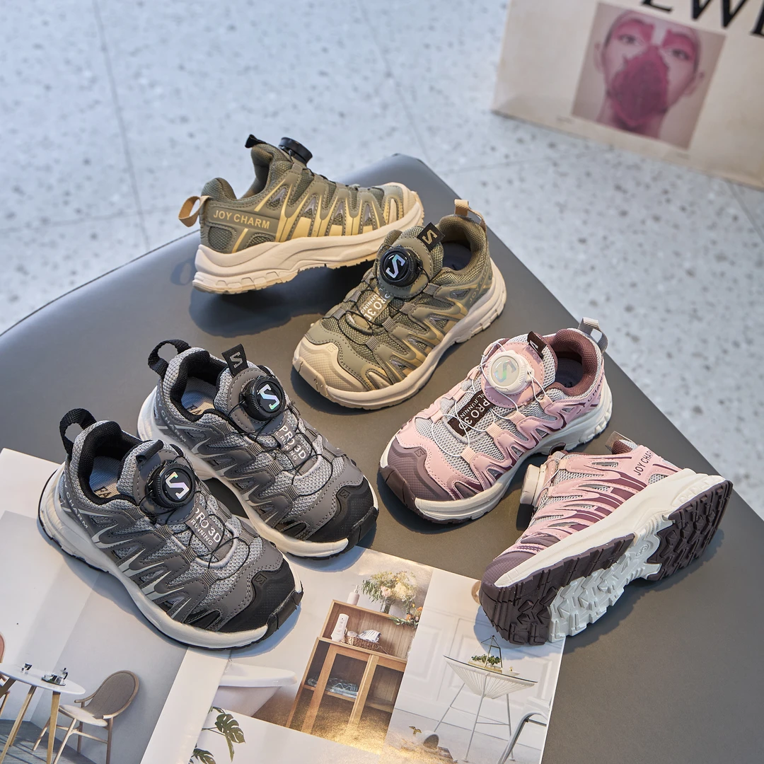 2025年夏季新款儿童旋转扣运动鞋男女童透气轻便休闲鞋学生跑步鞋