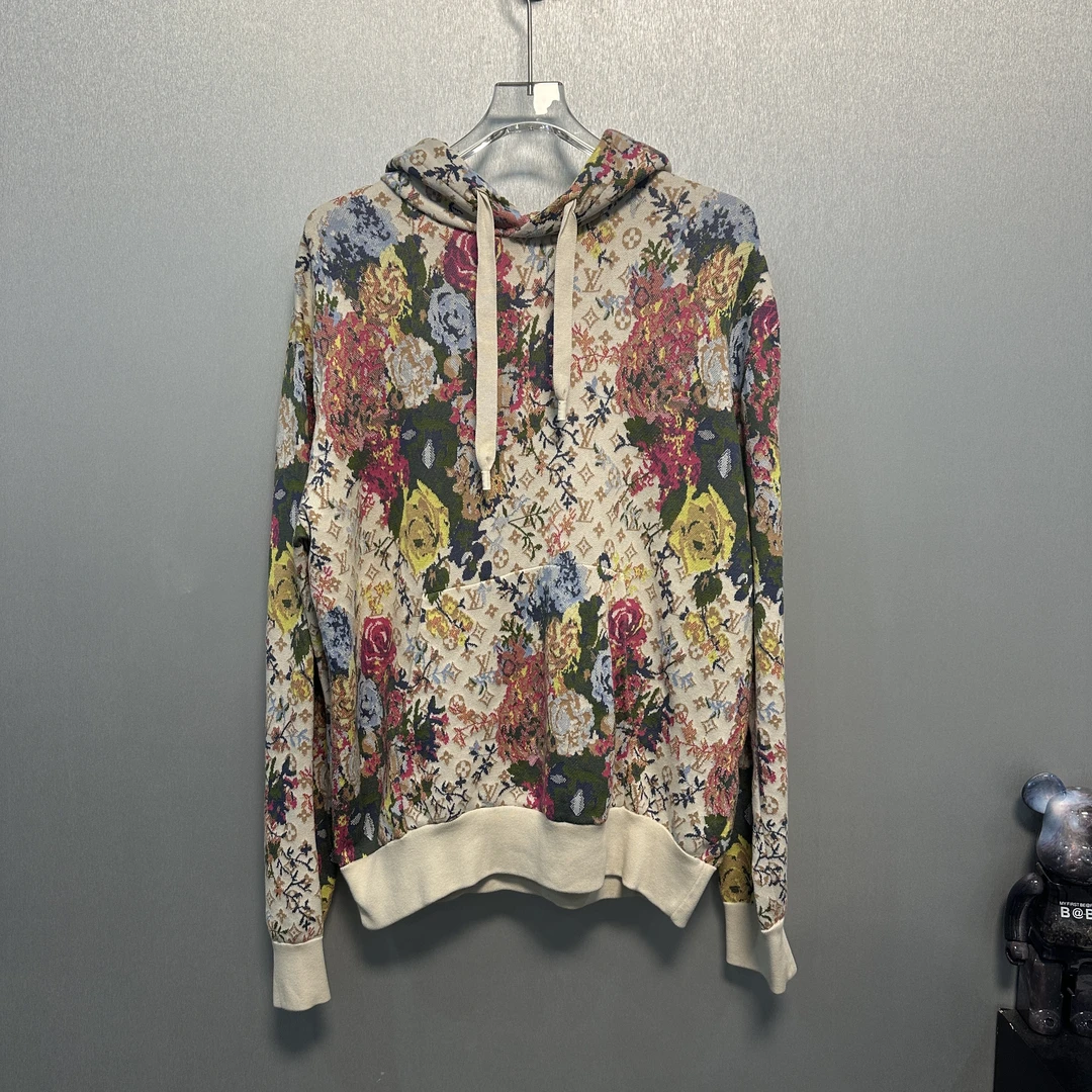 全新未使用 LV 花卉老花满印帽衫L码251203