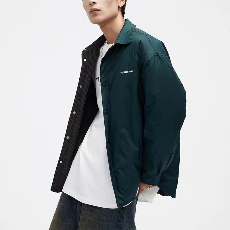 时尚百搭男士冬季翻领两面穿轻薄款羽绒服