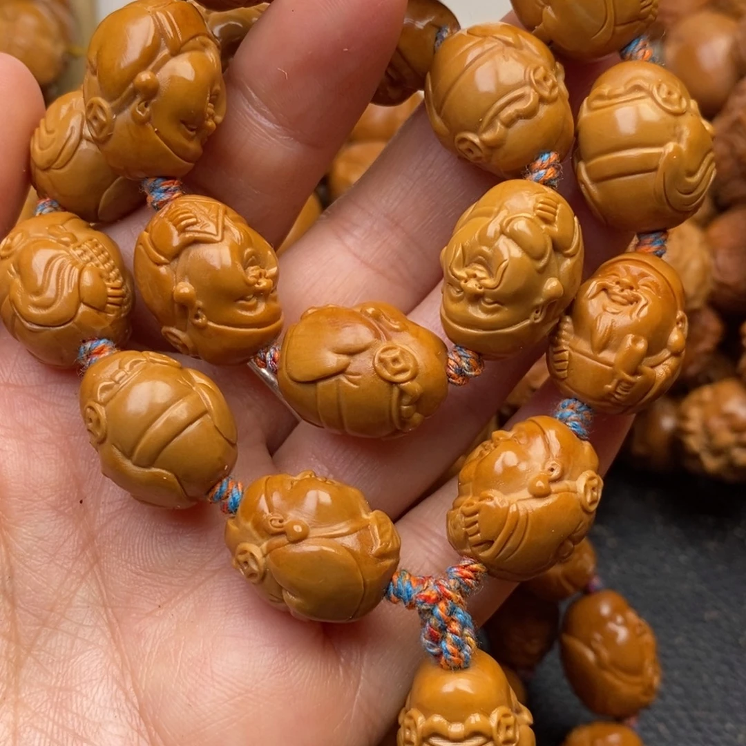 野***集橄榄核手串十八路财神