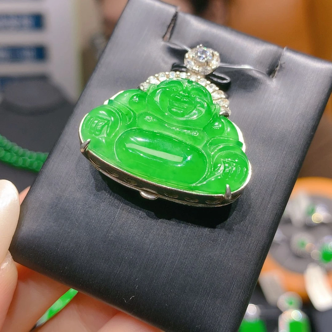 【闪购商品】颈饰银S925镶嵌翡翠5柒姐