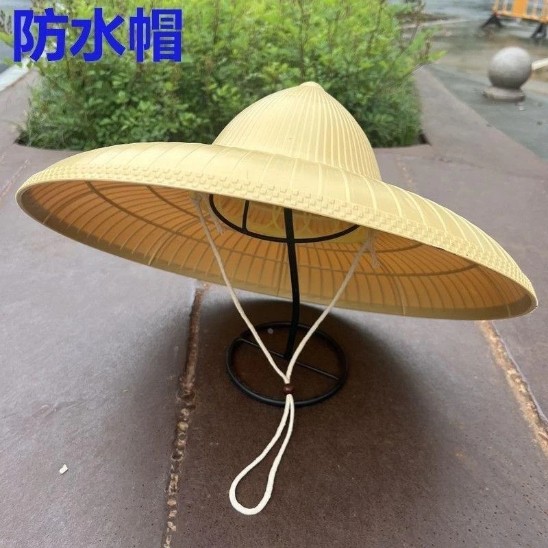 海南斗笠帽防水斗笠帽遮雨户外防晒男女通用四季可戴田园劳动大檐
