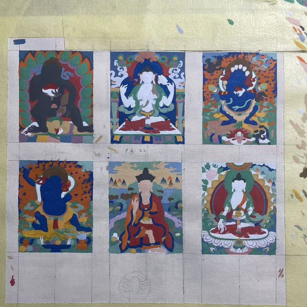 西藏纯手绘唐卡地藏