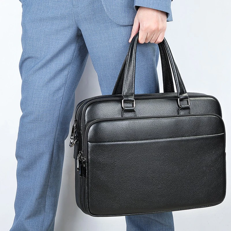 横款头层牛皮男包包真皮手提单肩斜挎包15寸电脑包公文包时尚休闲