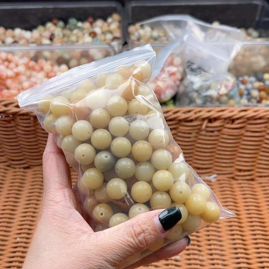 白玉菩提吊坠A/12mm/120颗锅底
