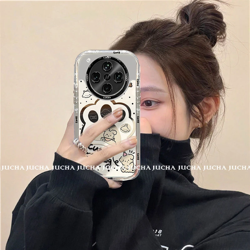 黑色爪爪适用oppofindx8s+手机壳高级感轻奢OPPOfindx8ultra情侣