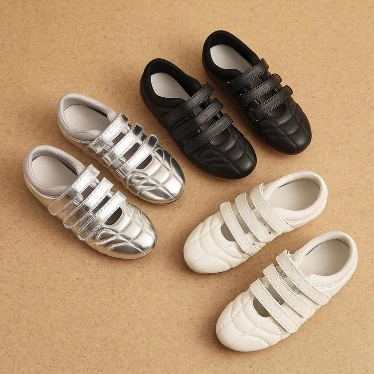 步狮登软底小众魔术贴玛丽珍鞋女2025春季新款休闲百搭芭蕾舞单鞋