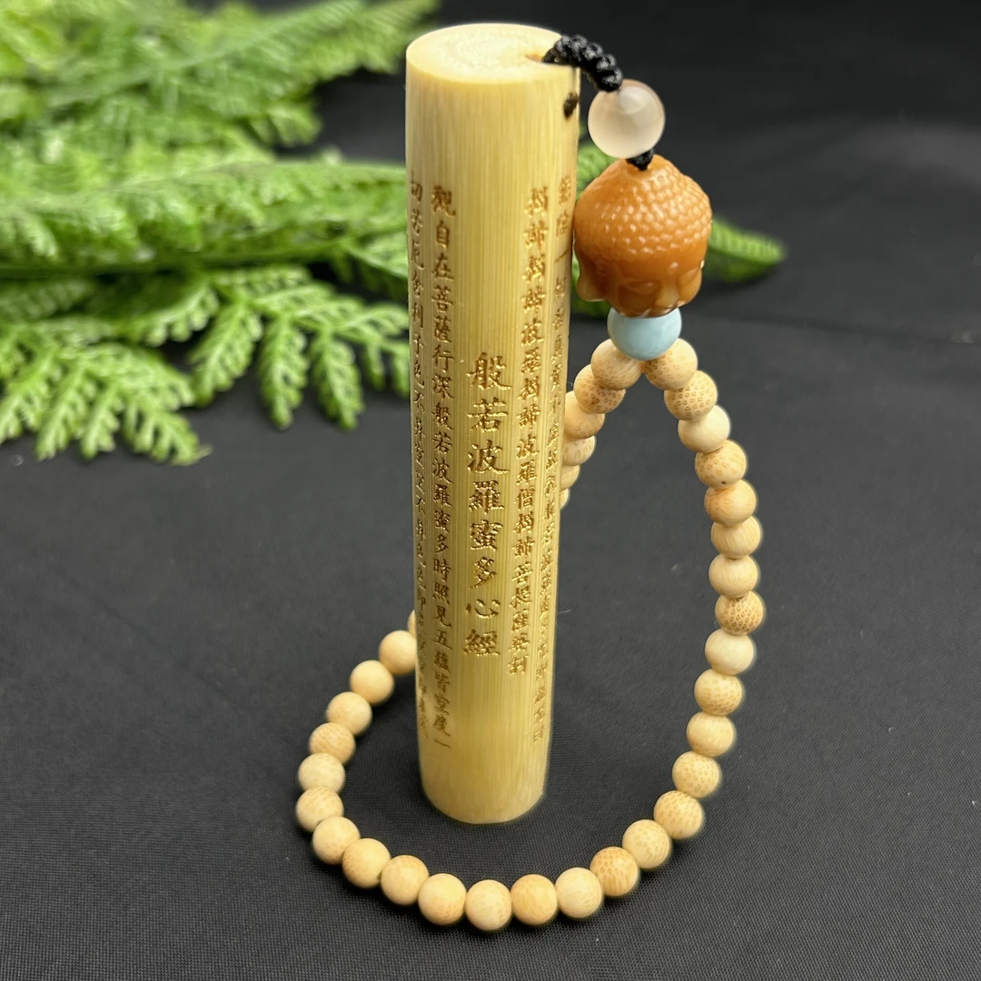 【凤竹手创】新款鎏金心经带菩提佛头配饰 高10公分左右 把件摆件