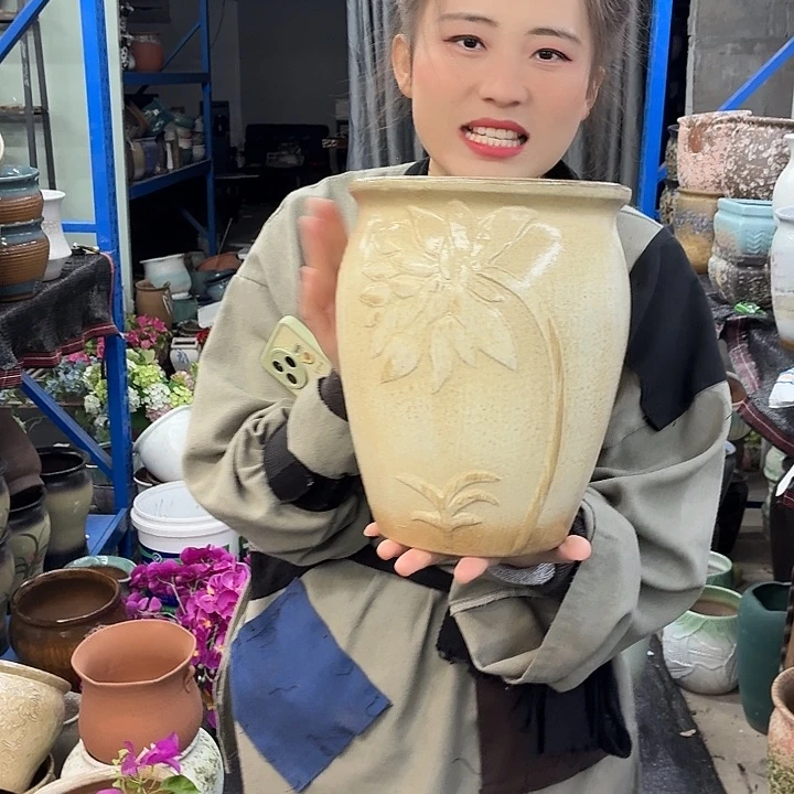 20×25 -粗陶花盆有孔-买买买