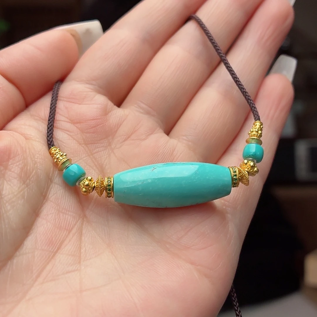 绿松石18K金镶嵌珠宝奇石