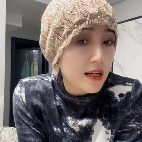 棉线帽子香槟色新款