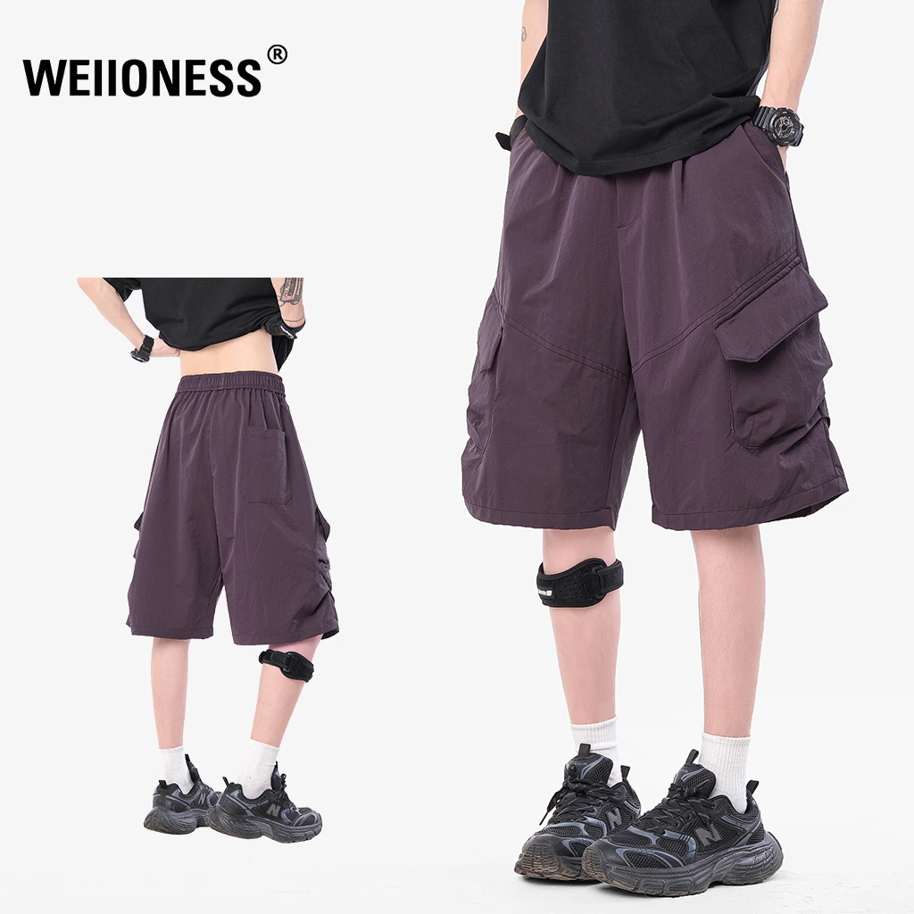 WEIIONESS冰丝短裤男夏季薄款吸湿速干宽松透气工装裤高级感男装