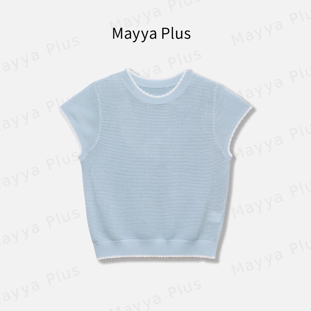 【理想夏日】Mayya Plus麦芽定制气质显瘦欧若风针织上衣32527927