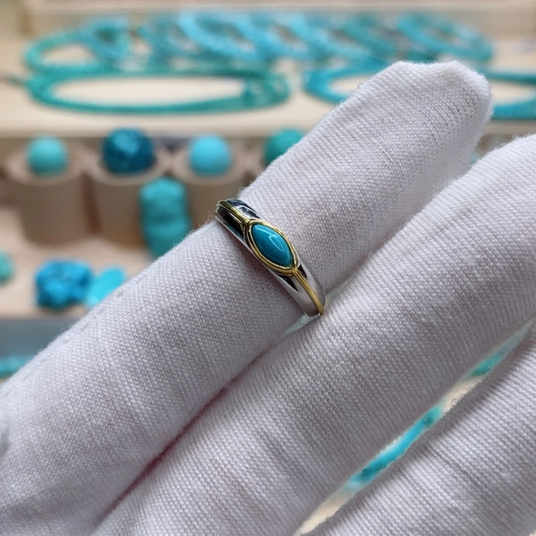 绿松石珠宝奇石银S925镶嵌