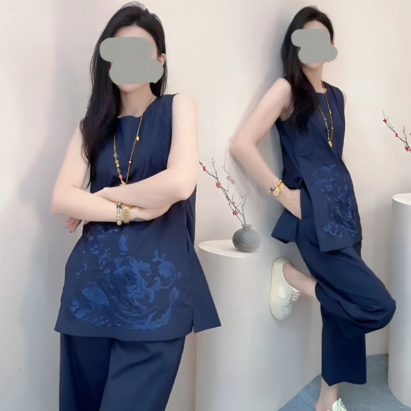 新中式气质套装女2025洋气纯色提花国风新玫红提花新中式套装