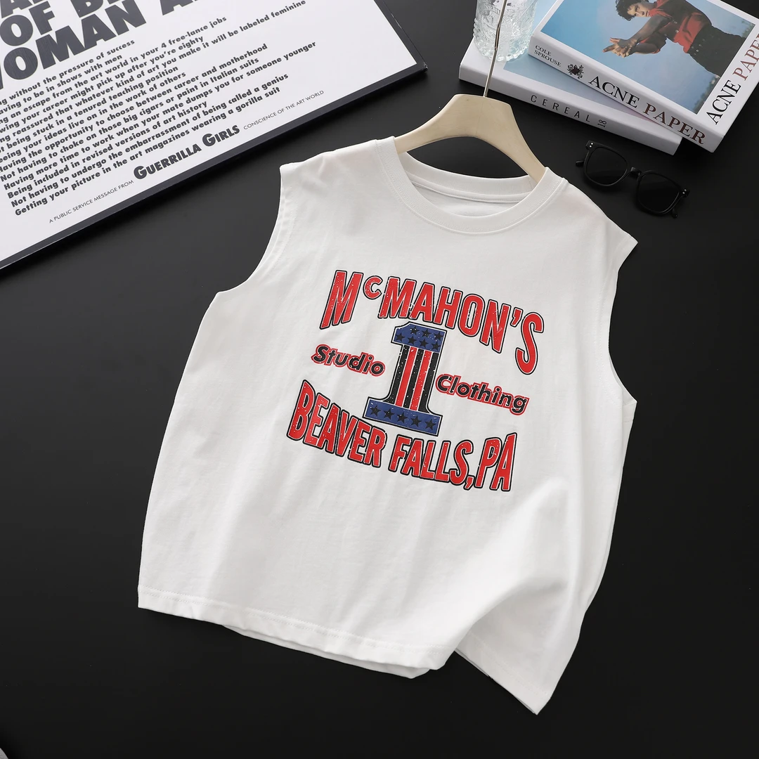 BT8642儿童潮牌水洗印花背心打底衫男童休闲韩版中大童潮牌男宝