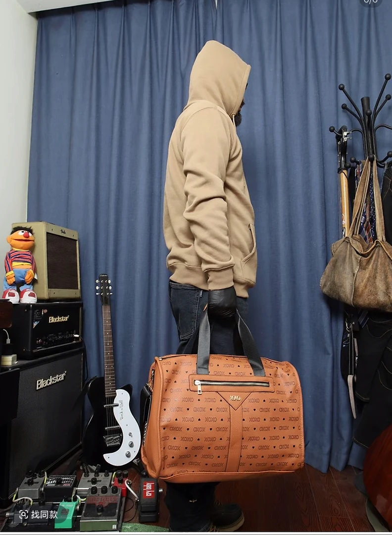 外贸荔枝皮纹高端大容量手提包旅行包单肩包5518