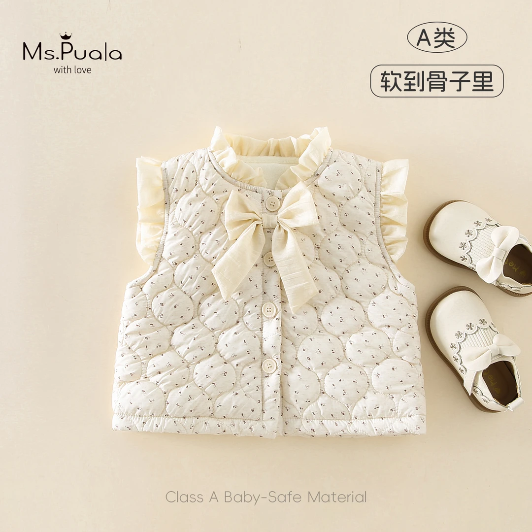 【Ms.Puala蔷薇花】童装婴幼儿马甲女宝宝秋冬无袖棉服加绒加厚马夹