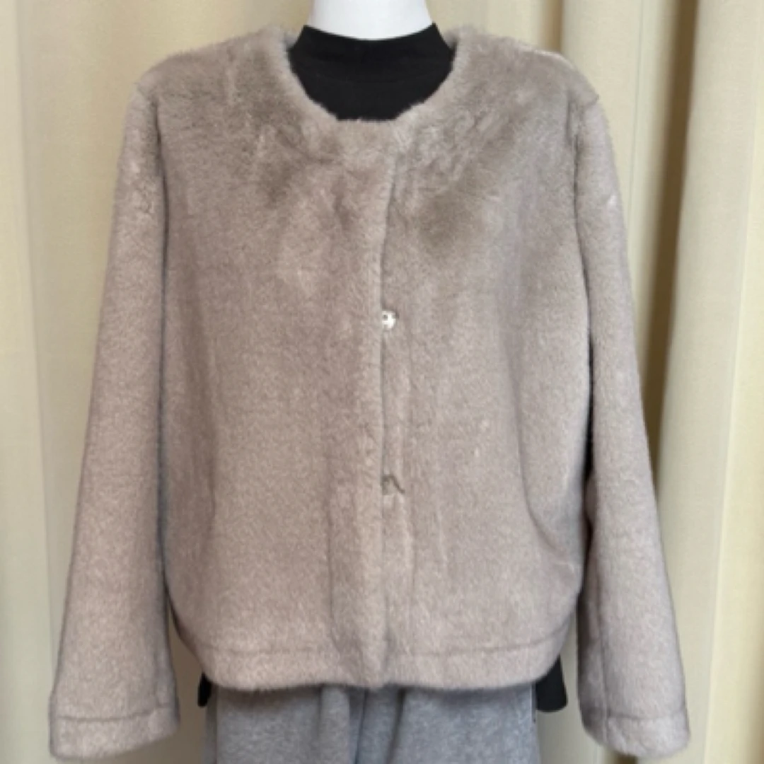 韩系短款水貂毛外套