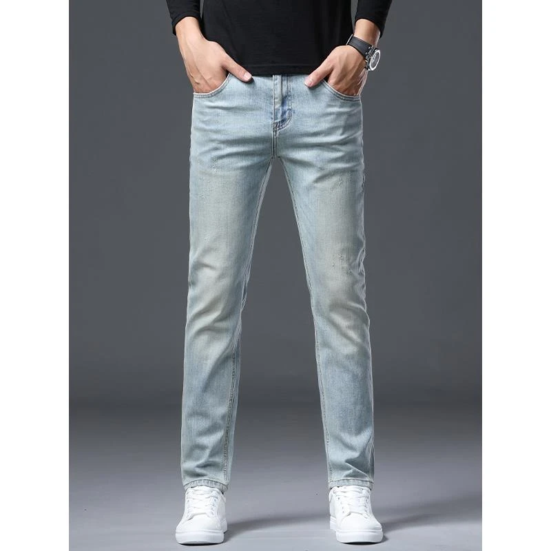 潮牌2025新款秋季复古牛仔裤男弹力修身小脚显瘦休闲男款百搭裤子