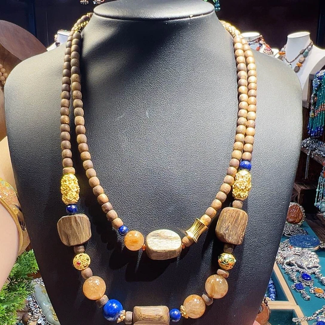 925银木质国风复古时尚简约耳环